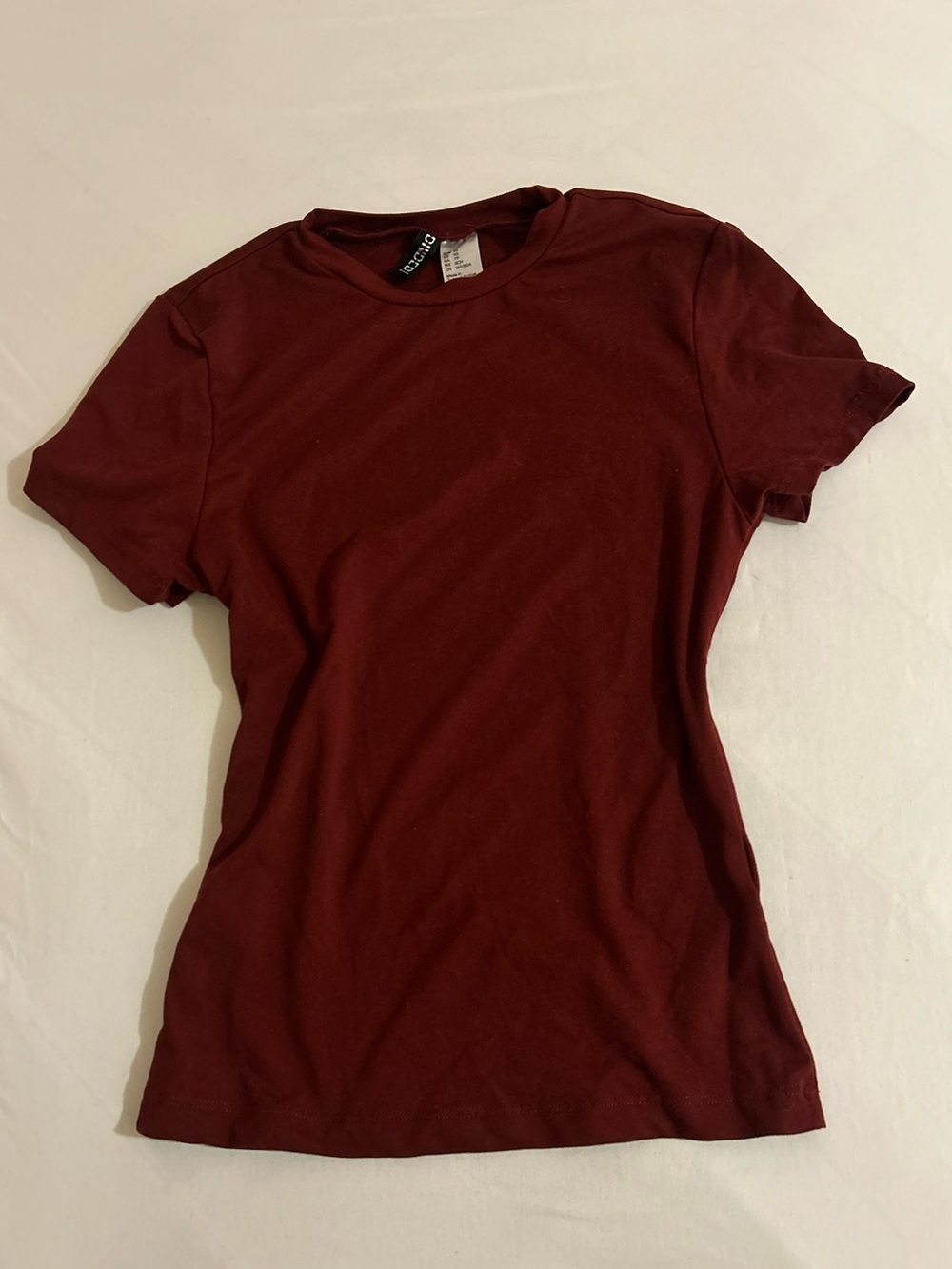 H&M Women's Short Sleeve Crew Tee - Maroon